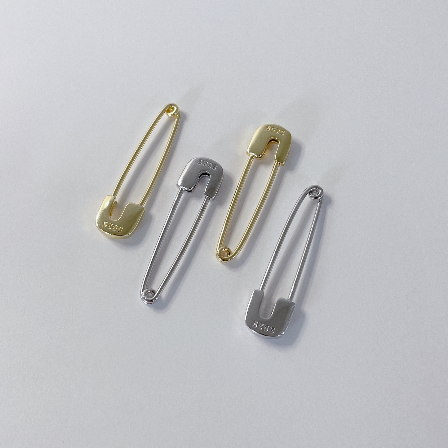 Ziva Safety Pin Earrings-Gold