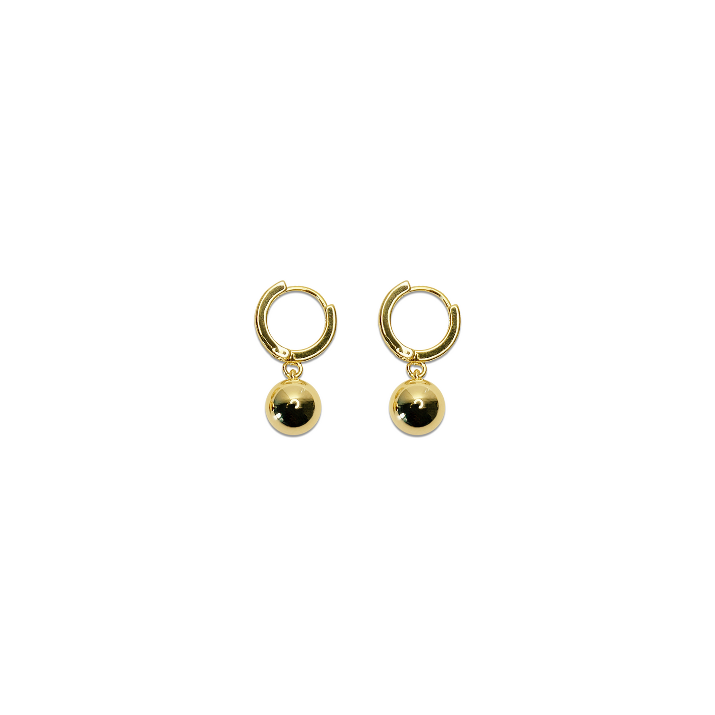 Thora Ball Drop Hoop Earrings- Gold