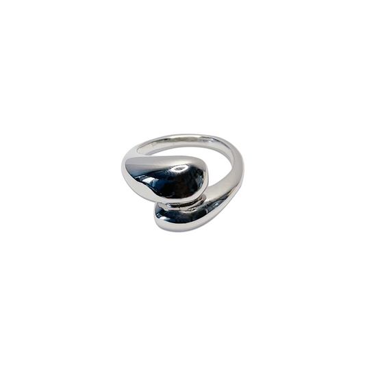 Ziva Chunky Twist Open Ring- Silver