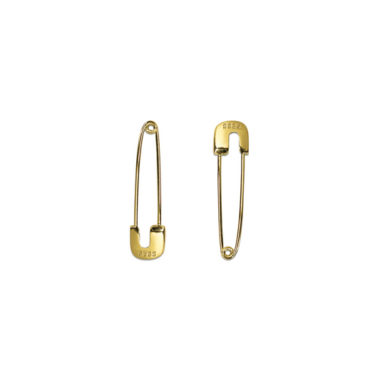 Ziva Safety Pin Earrings-Gold