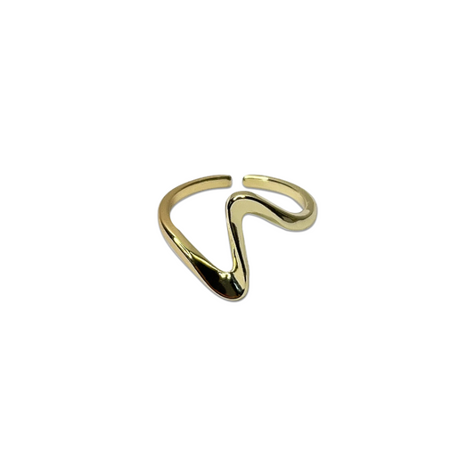 Ziva Statement Open Ring- Gold