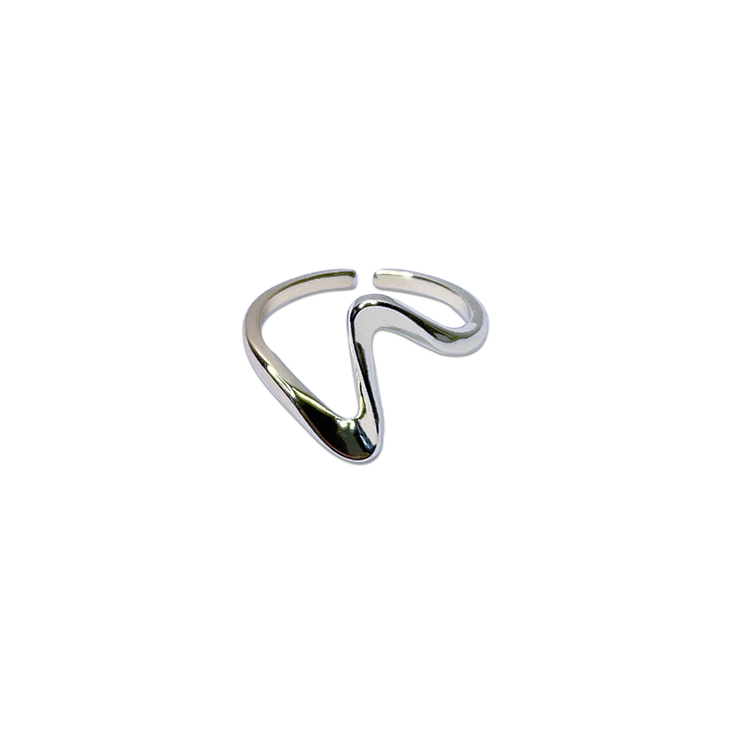 Ziva Statement Open Ring- Silver