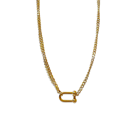 Ziva U Link Necklace- Gold